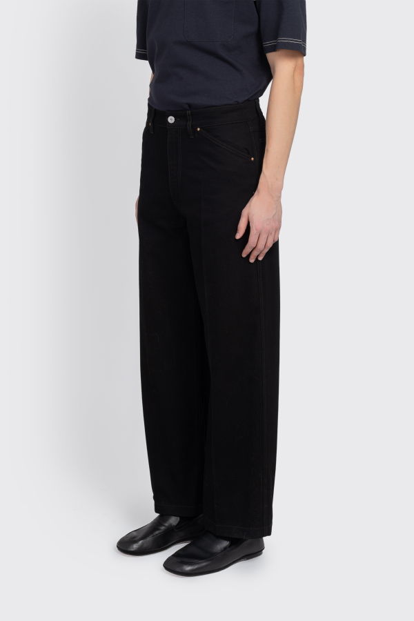 Lemaire Wide Denim Pants - Black