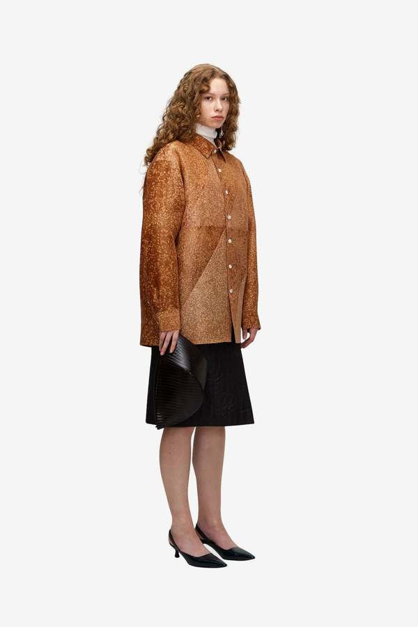 UMBER POSTPAST Natural Dyed Silk Classic Shirt