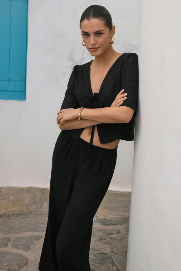 Z Supply Scout Linen Pant Pants - Black