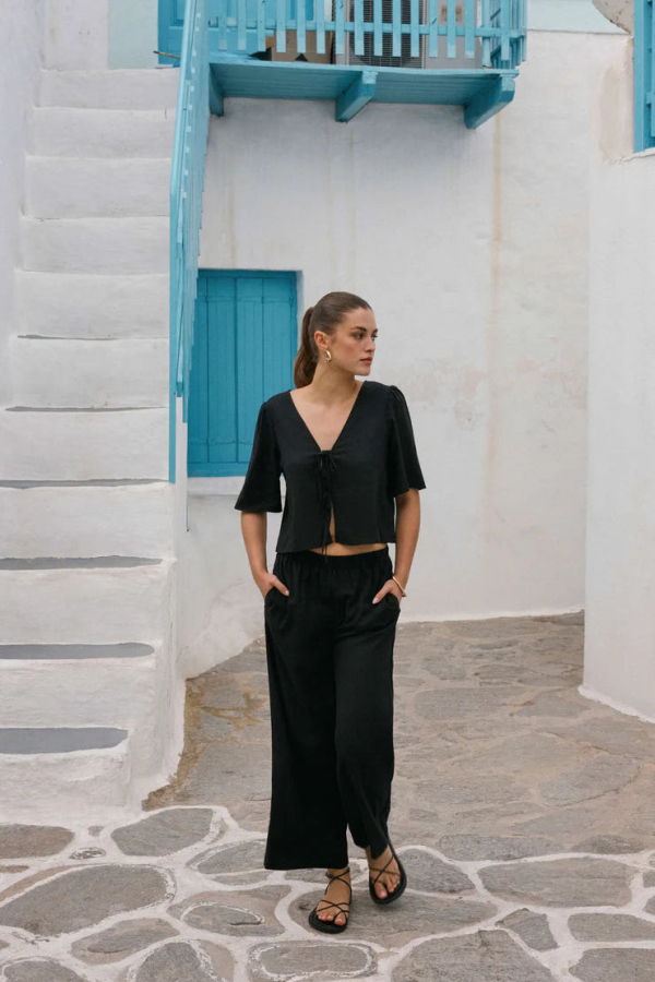 Z Supply Scout Linen Pant Pants - Black