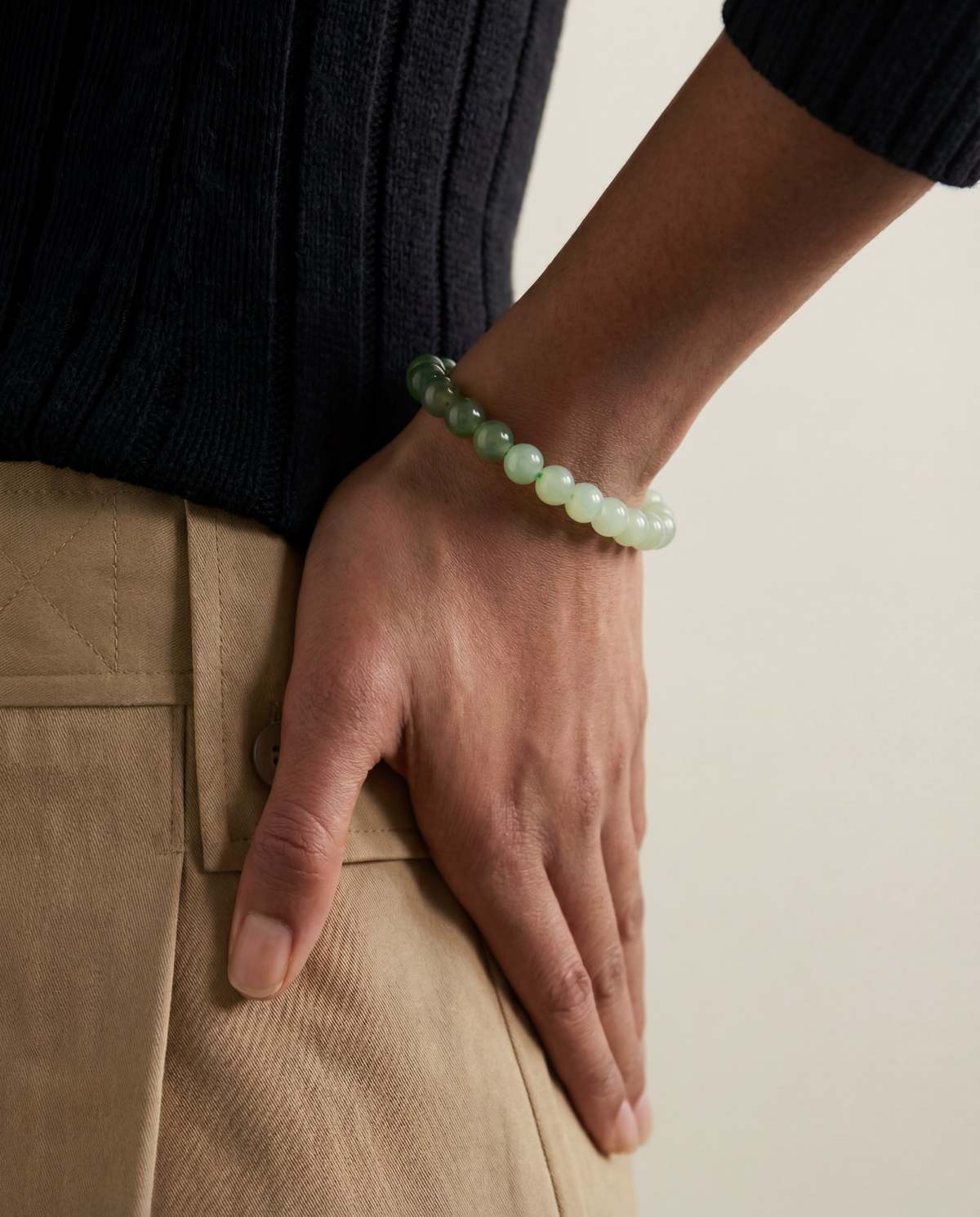 seree Ombre Beaded Jade Bracelet - Green - Image 3 of 5