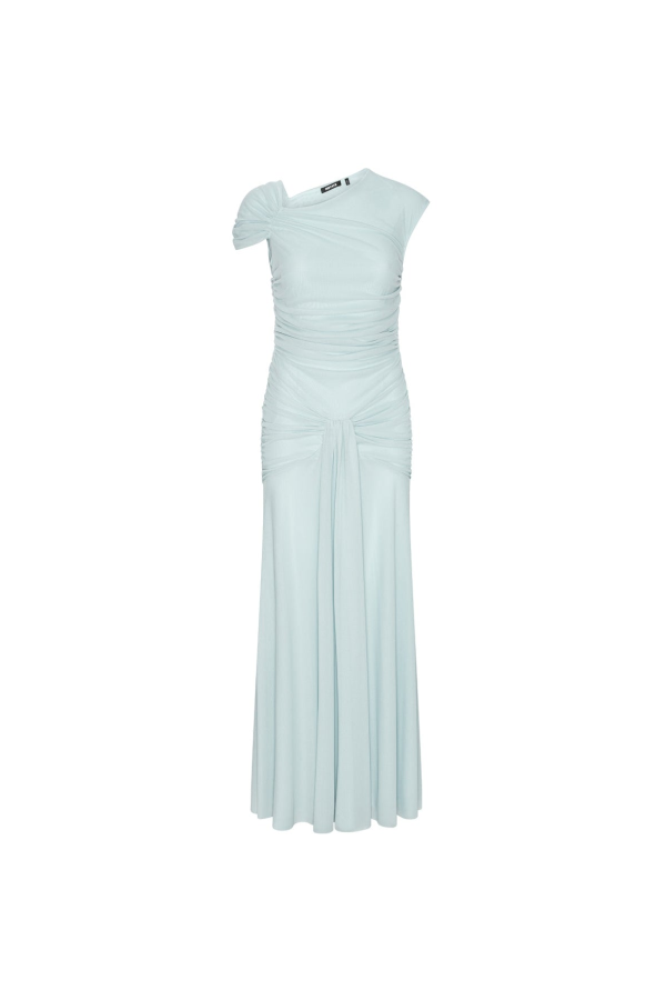 ROTATE Birger Christensen Maxi Asymmetric Dress - Light Blue