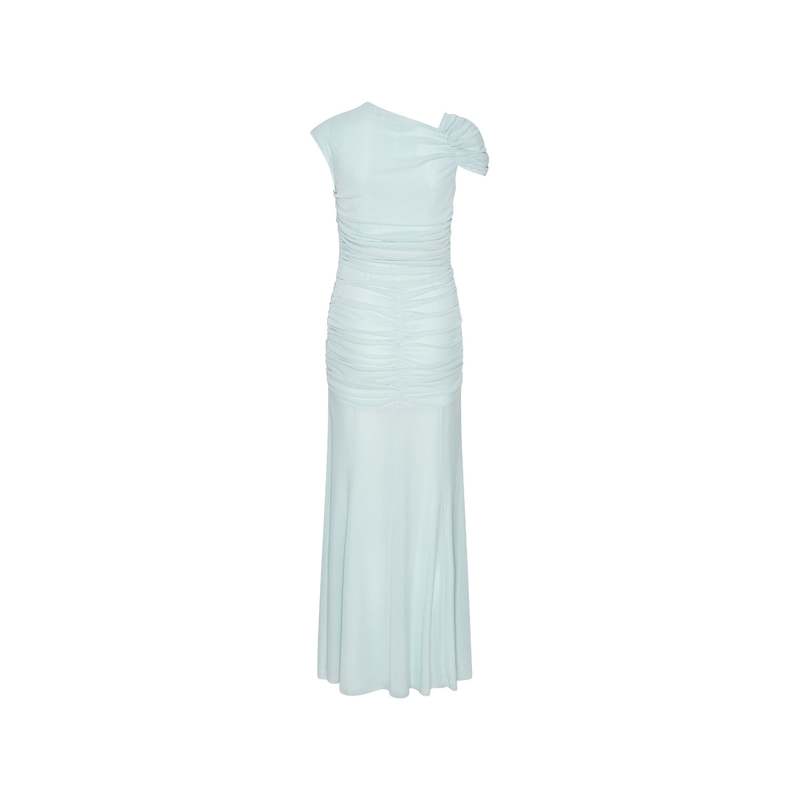 ROTATE Birger Christensen Maxi Asymmetric Dress - Light Blue