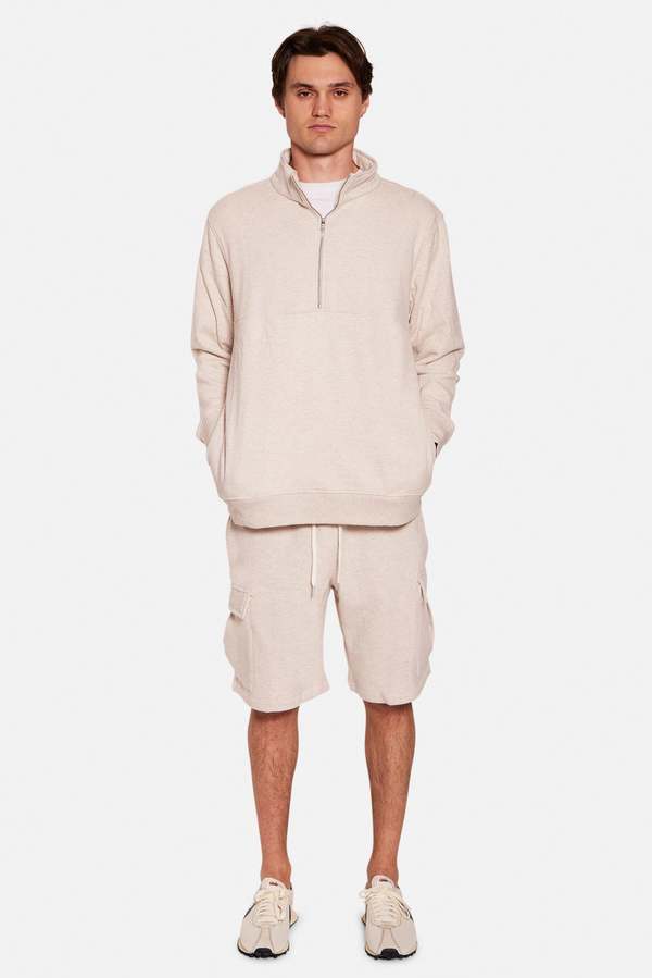 Blue&Cream Vandam Cargo Short - Oatmeal Heather