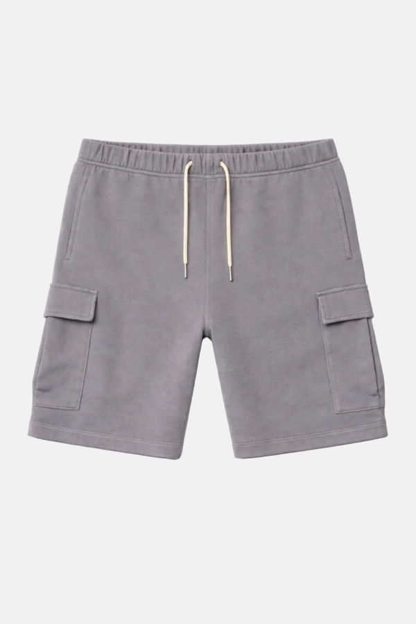 Blue&Cream Vandam Cargo Short - Pale Grey