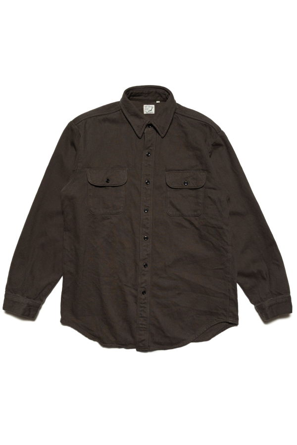 Orslow OC Relax Fit Heavyweight Flannel Shirt - Coffee Brown