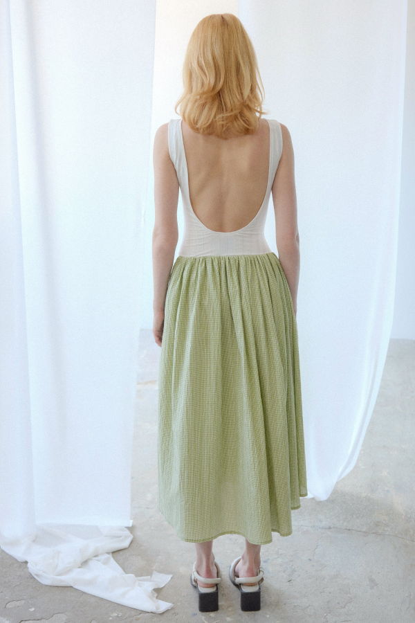 OhSevenDays Martina Dress - White & Green