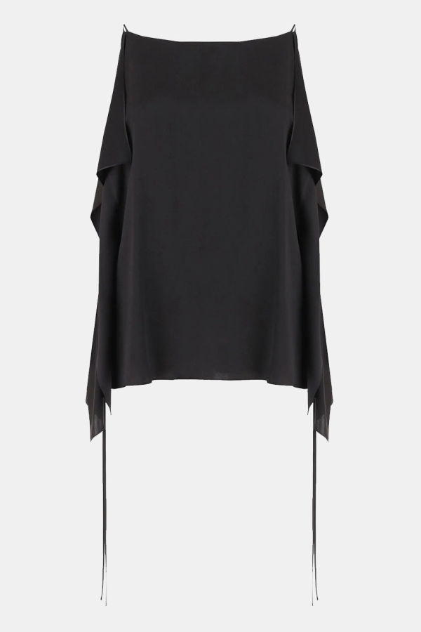 The Row Silk Top With Draping - Black