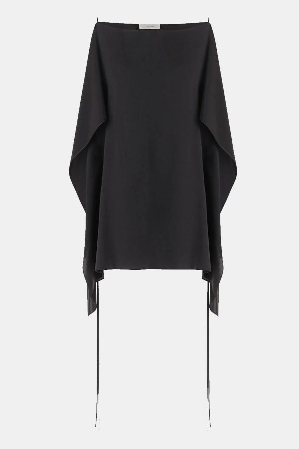 The Row Silk Top With Draping - Black
