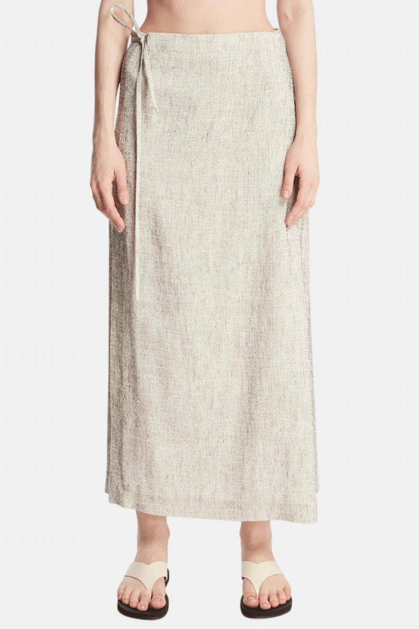 The Row Linen and Silk Skirt - White/Black
