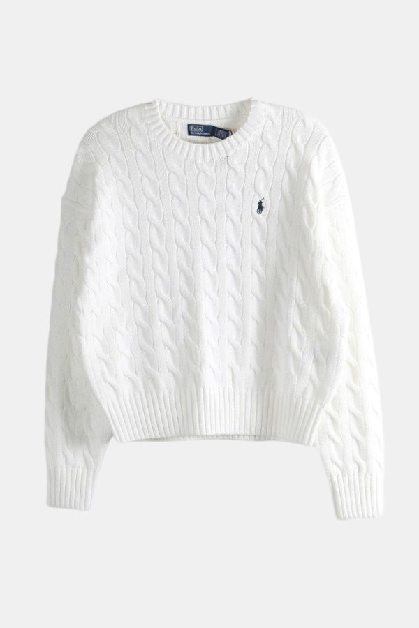 Polo Ralph Lauren White Long Sleeve Crew Pullover Sweater - White