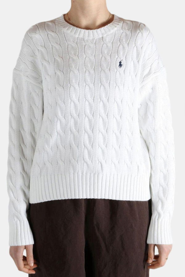Polo Ralph Lauren White Long Sleeve Crew Pullover Sweater - White