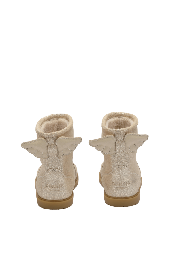 KIDS Donsje Angela Boots Wings Boots - Silver Metallic Leather