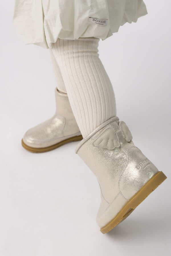 KIDS Donsje Angela Boots Wings Boots - Silver Metallic Leather