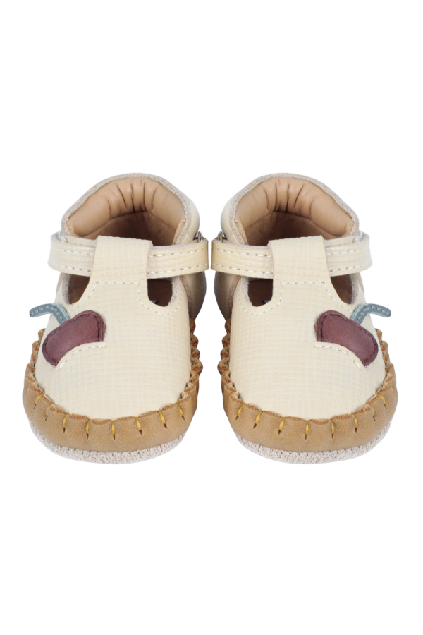 KIDS Donsje Delice Shoes | Tartelette Baby Shoes - Cream Scored Leather