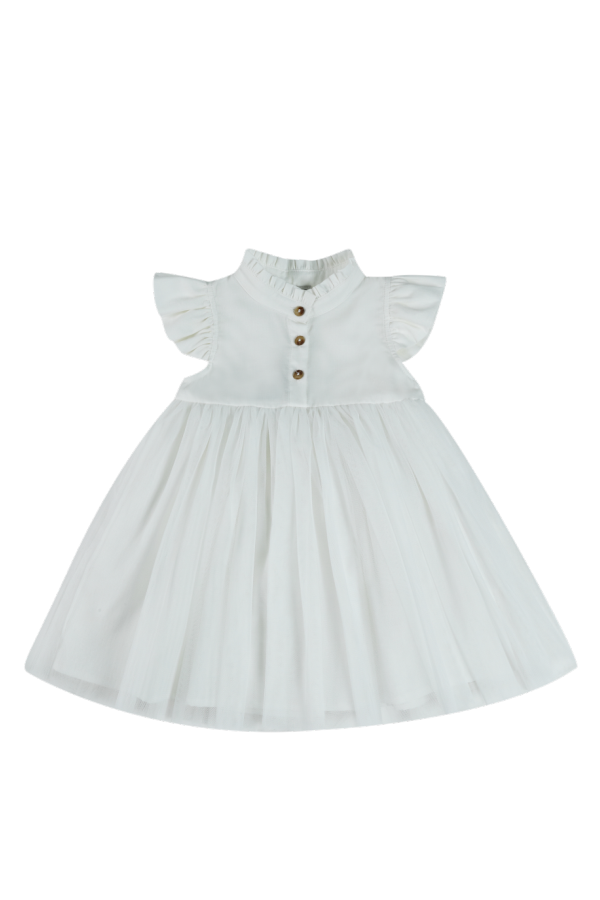 KIDS Donsje Fleurance Dress - Off White