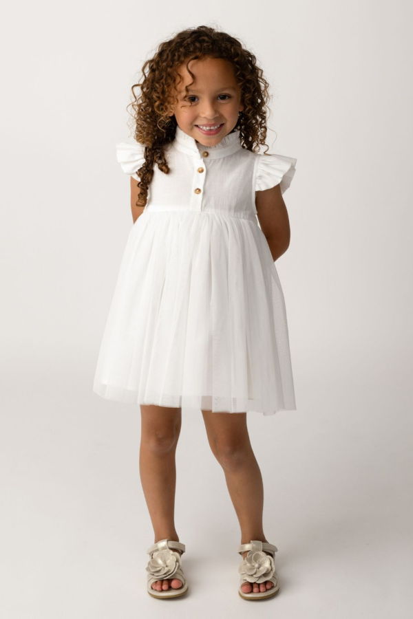 KIDS Donsje Fleurance Dress - Off White