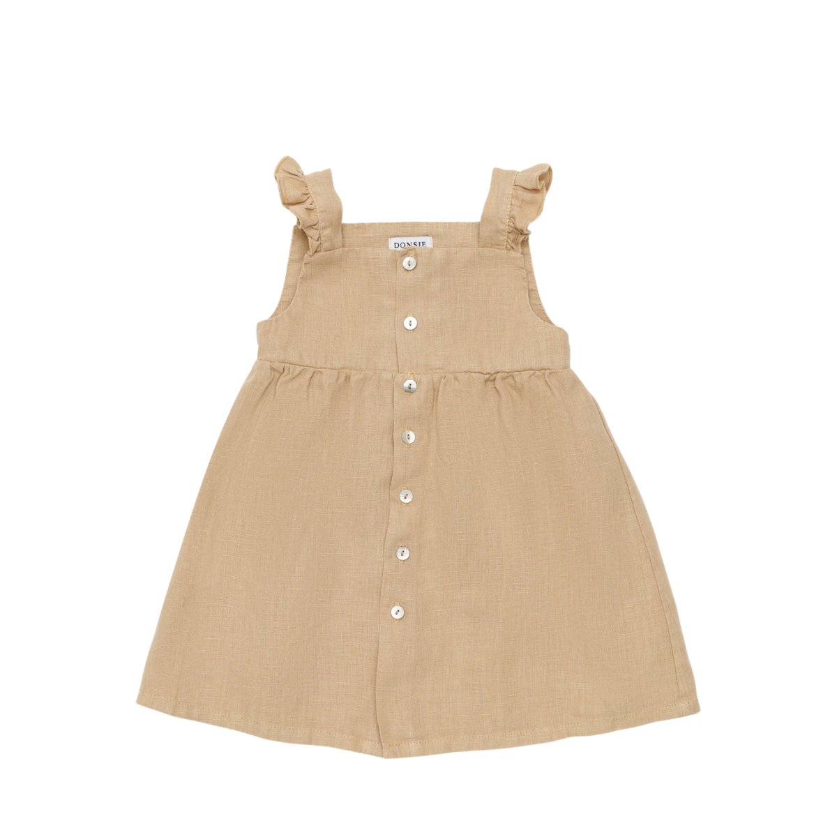 KIDS Donsje Floor Linen Dress - Toast - Image 1 of 3