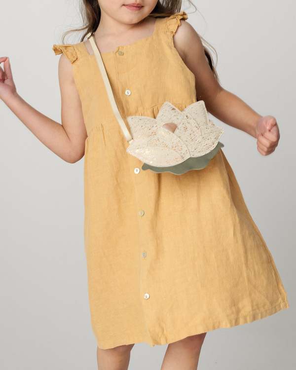 KIDS Donsje Floor Linen Dress - Toast