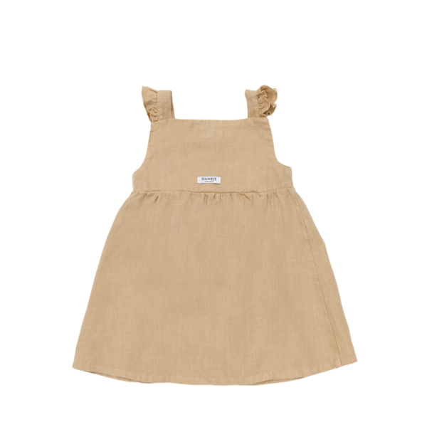 KIDS Donsje Floor Linen Dress - Toast