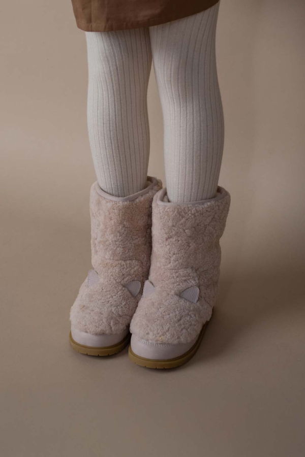 KIDS Donsje Irfi Boots Cat Boots - Lavender Curly Sheep Wool