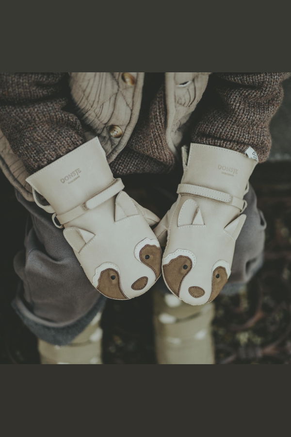 KIDS Donsje Kapi Special Mittens Mittens - Ivory Classic Leather