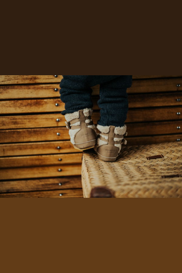 KIDS Donsje Larisso Booties - Beige Curly Faux Fur