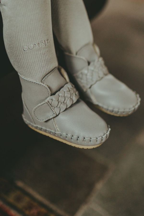 KIDS Donsje Mace Booties - Elephant Grey Leather