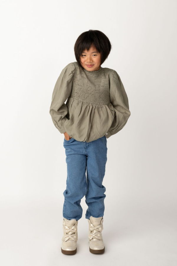 KIDS Donsje Madelief Top - Dusty Green