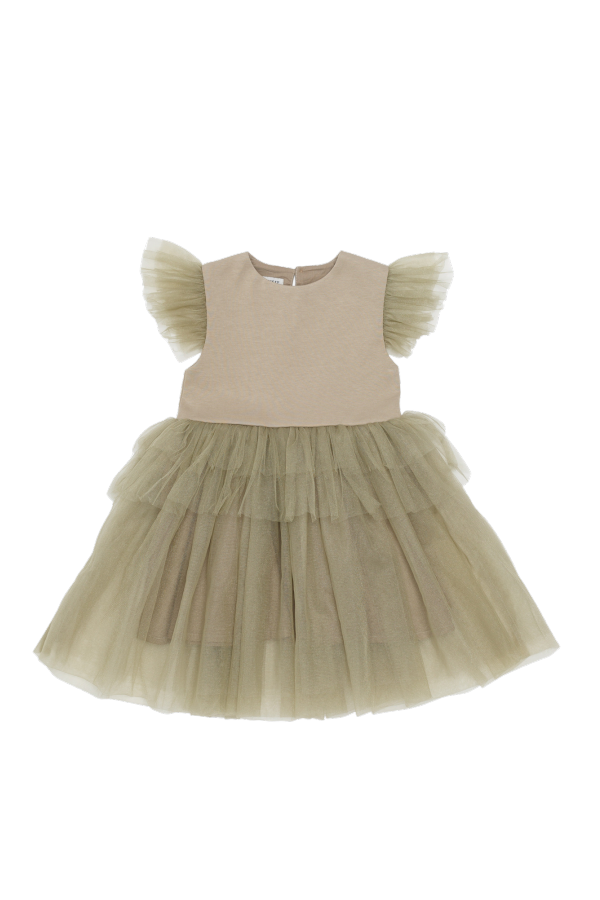 KIDS Donsje Nena Dress - Light Olive