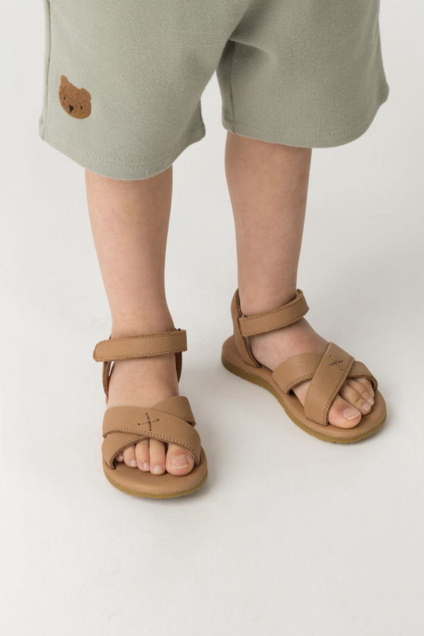 KIDS Donsje Otis Sandals - Beige Leather