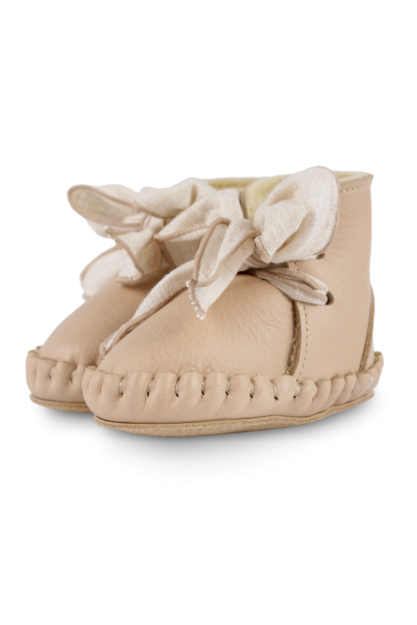 KIDS Donsje Pina Organza Booties - Light Rust Leather