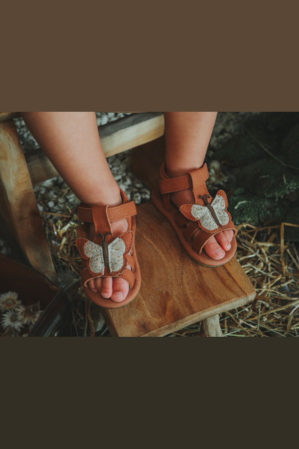 KIDS Donsje Tuti Sky Sandals Papillon Sandals - Walnut Nubuck
