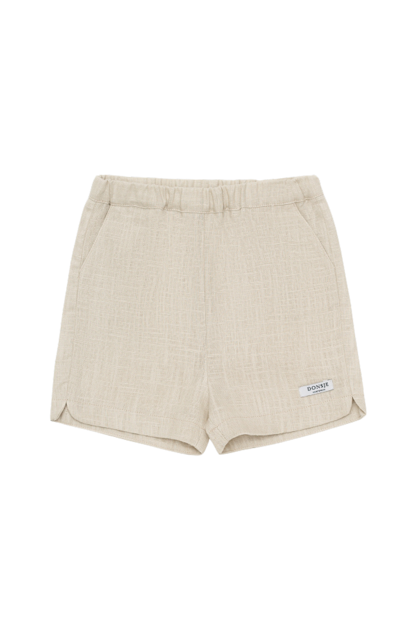 Donsje Wavel Linen Shorts - Sand Beige