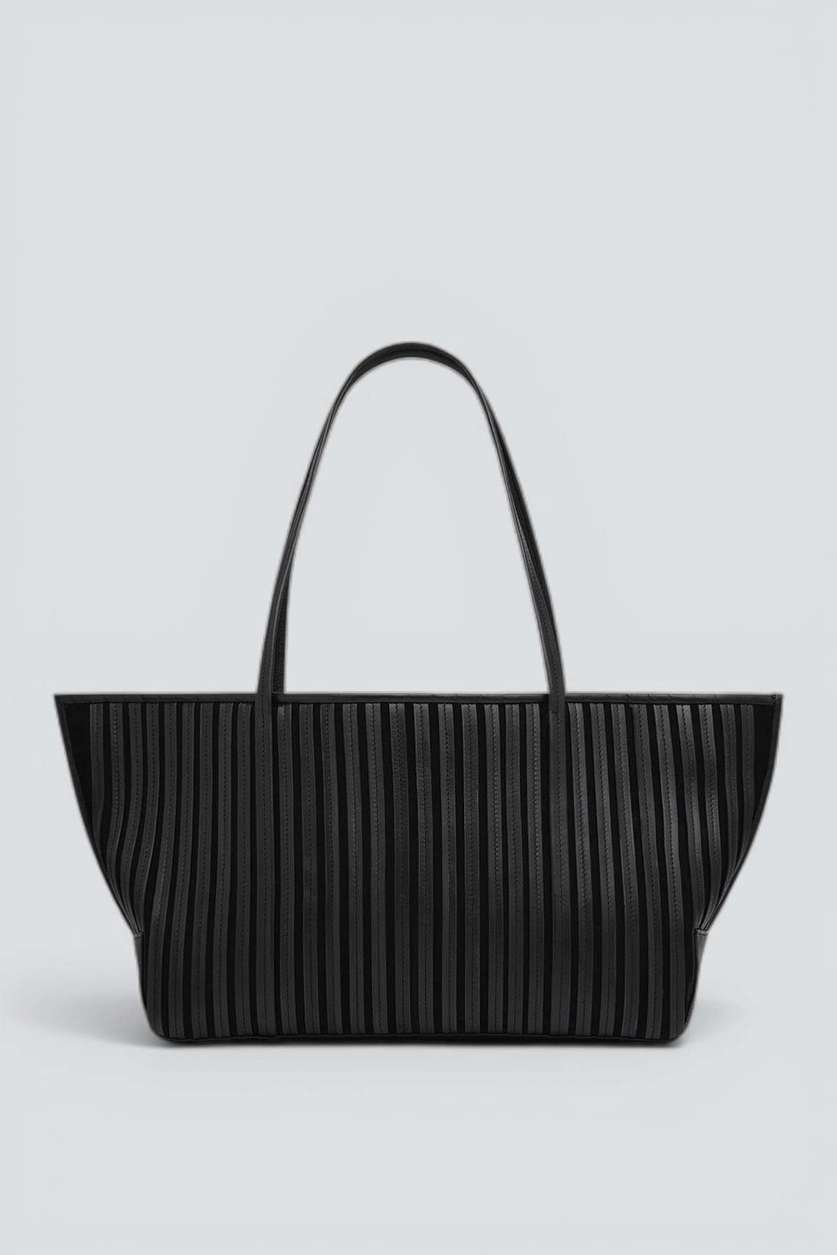 St. Agni Black Linea Stitch Bateau Tote Bag - Image 1 of 8