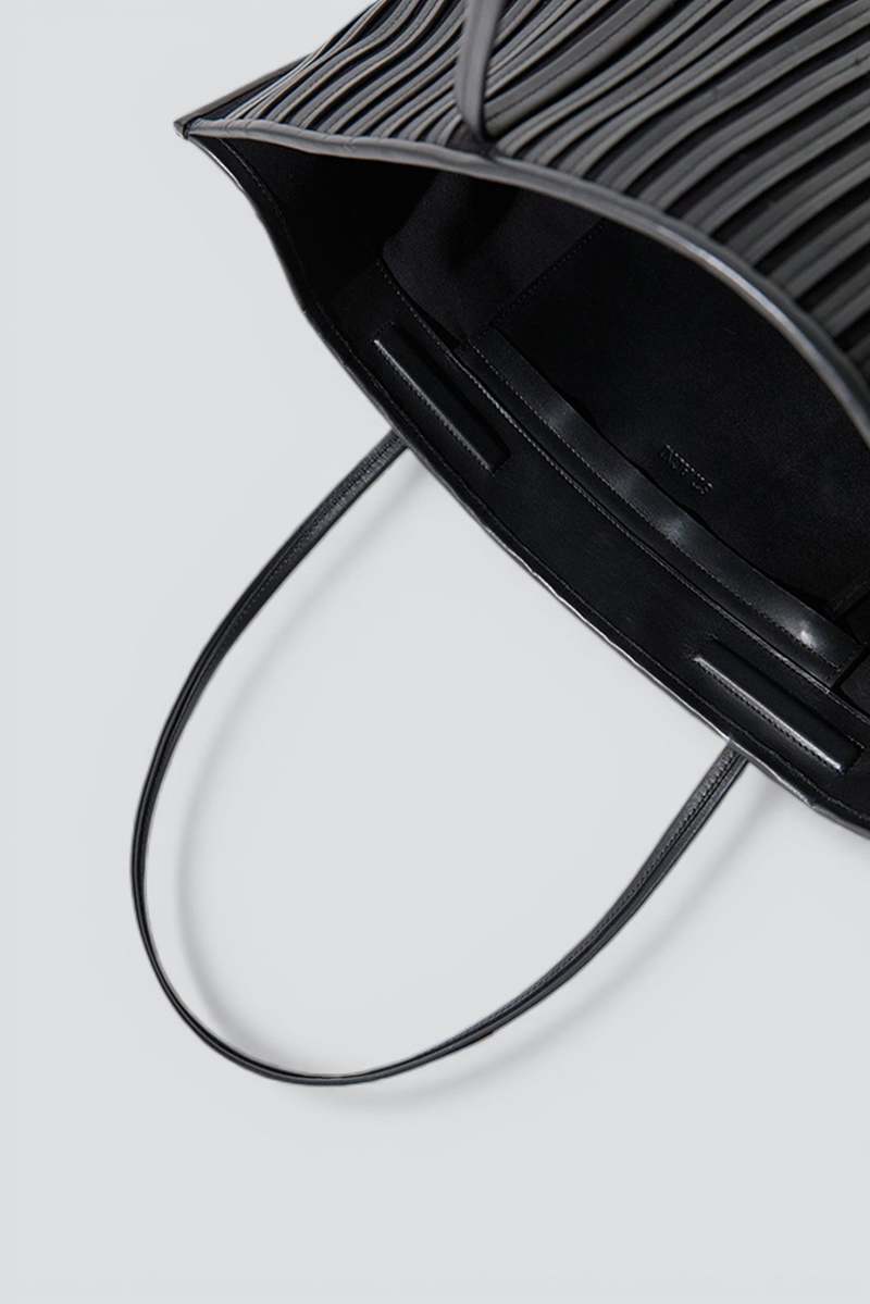 St. Agni Black Linea Stitch Bateau Tote Bag