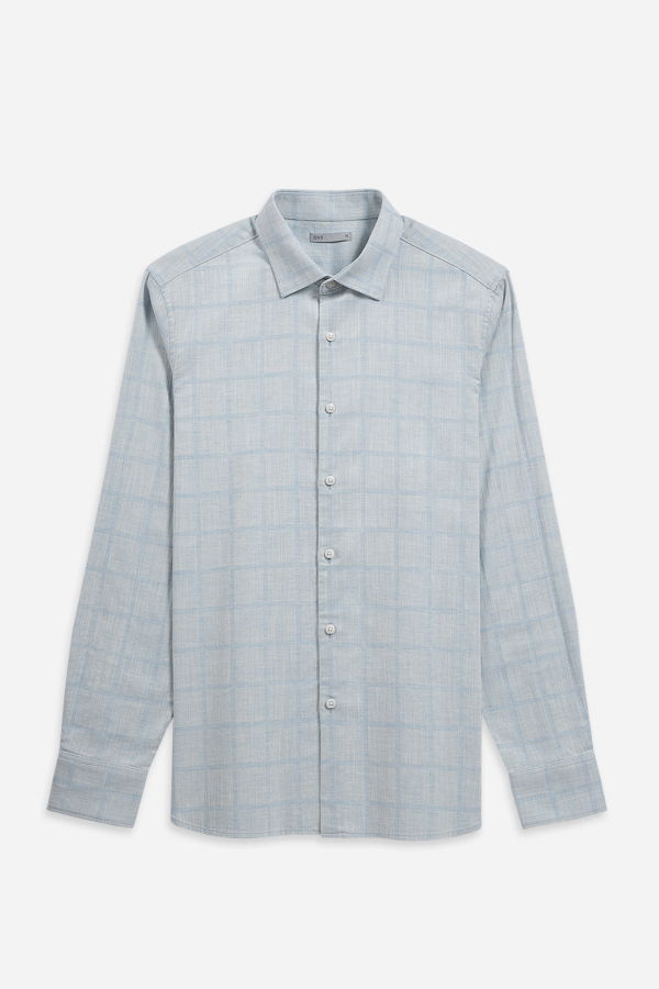 O.N.S Adrian Windowpane Shirt - Cloudy Blue/Lt Blue Check