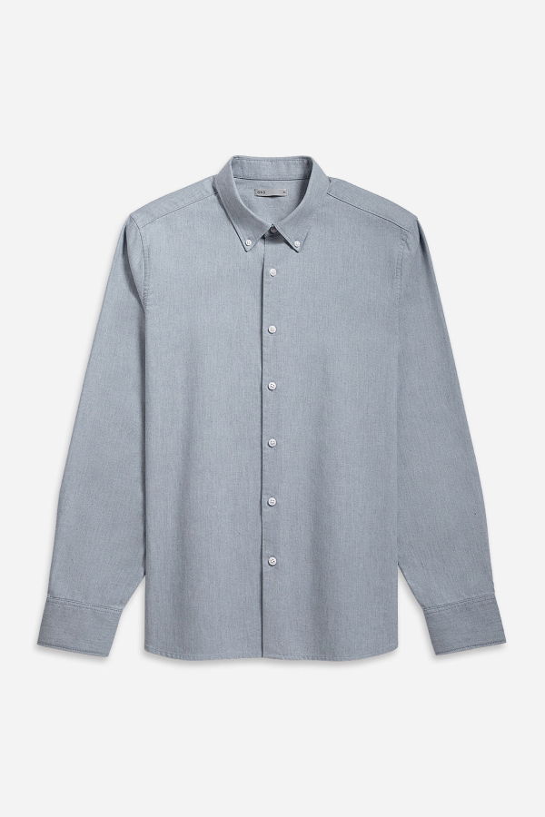 O.N.S Fulton Heather Oxford Shirt - Dk Blue Heather