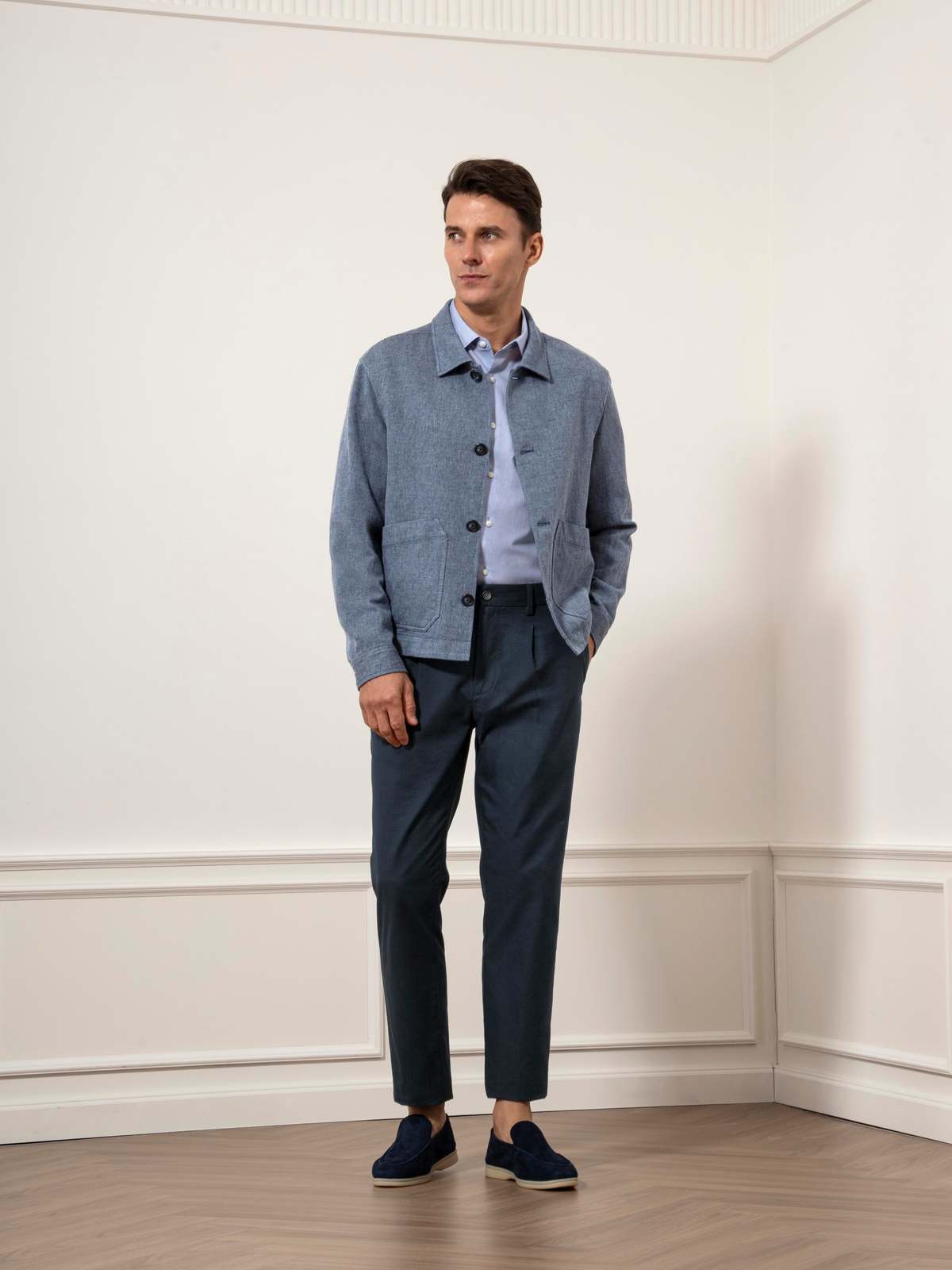 O.N.S Hawthorn Hopsack Summer Jacket - Iron Blue - Image 2 of 6