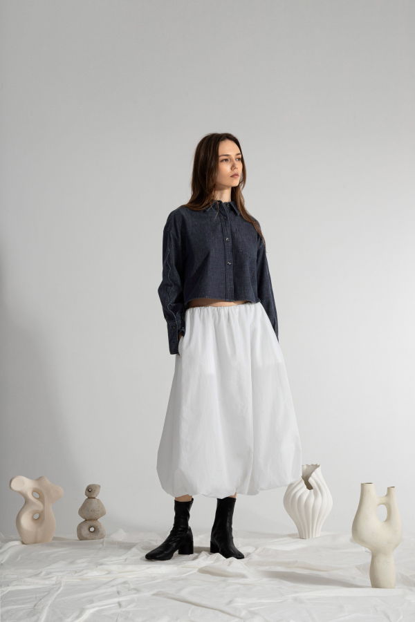 Future Classics Motif Sleeve Denim Shirt - Dark Indigo