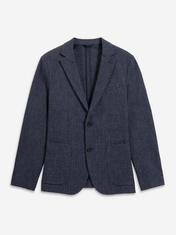 O.N.S Perry Seersucker Check Blazer - Dk Navy