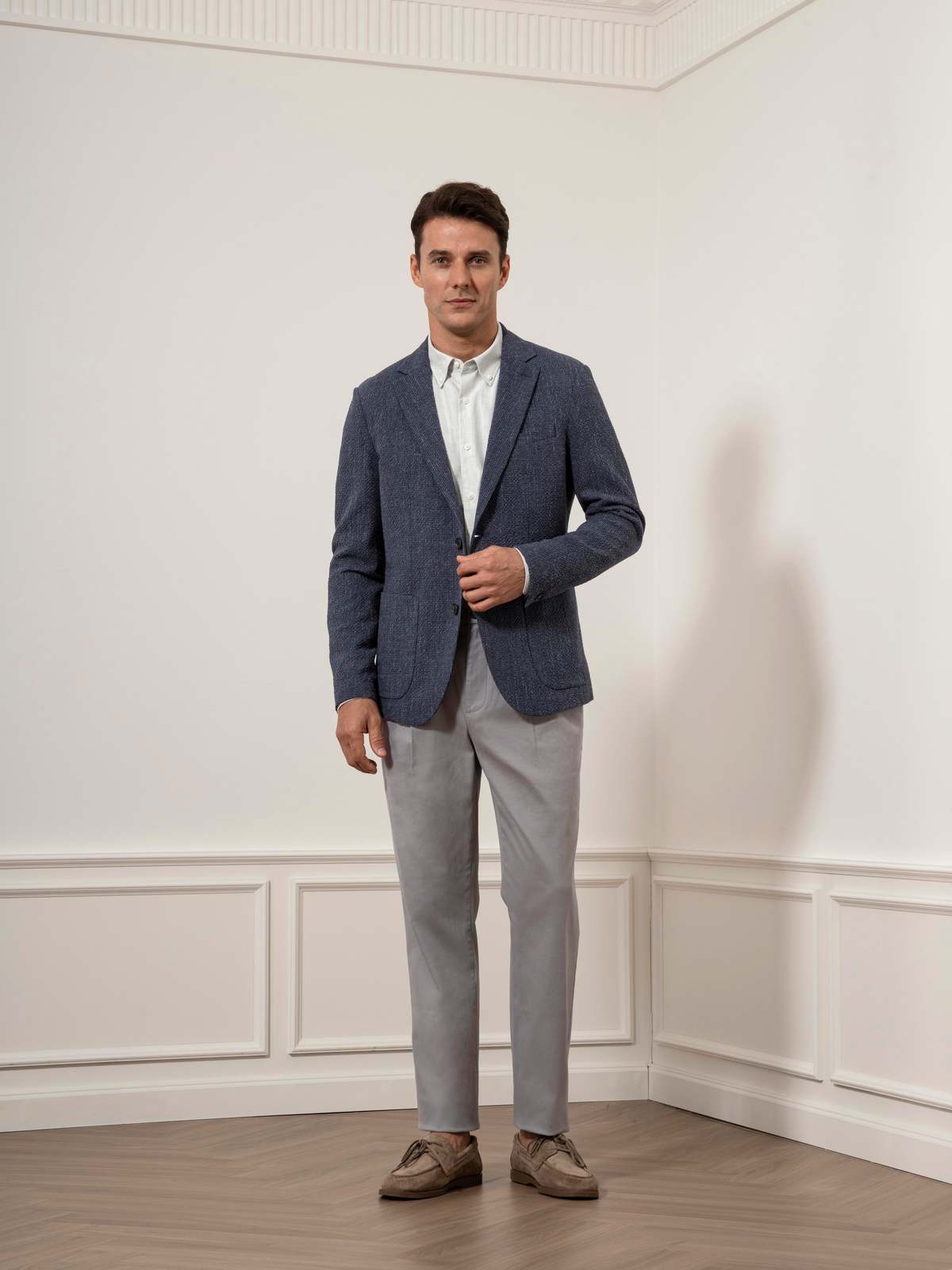 O.N.S Perry Seersucker Check Blazer - Dk Navy - Image 2 of 6