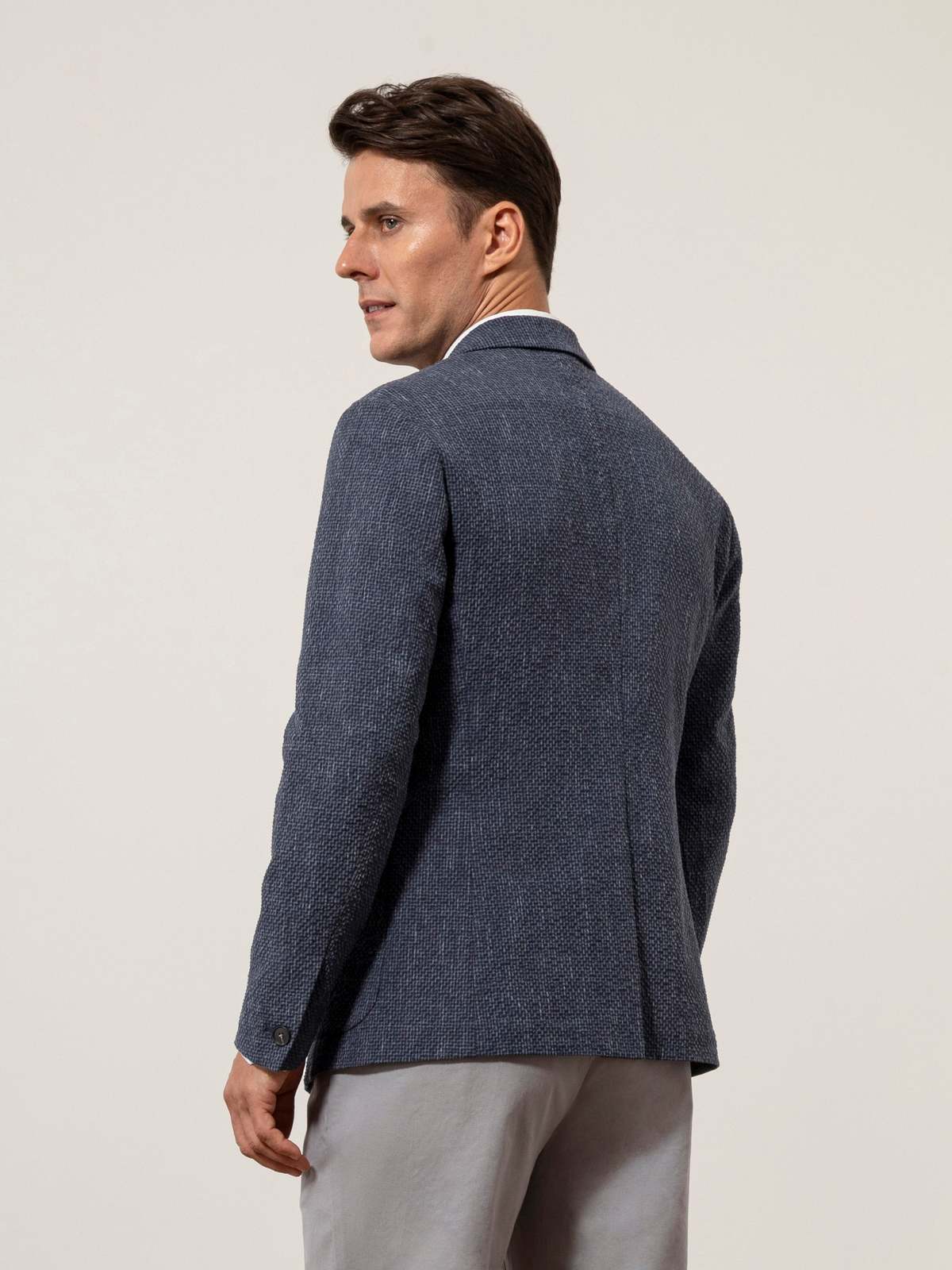 O.N.S Perry Seersucker Check Blazer - Dk Navy - Image 4 of 6