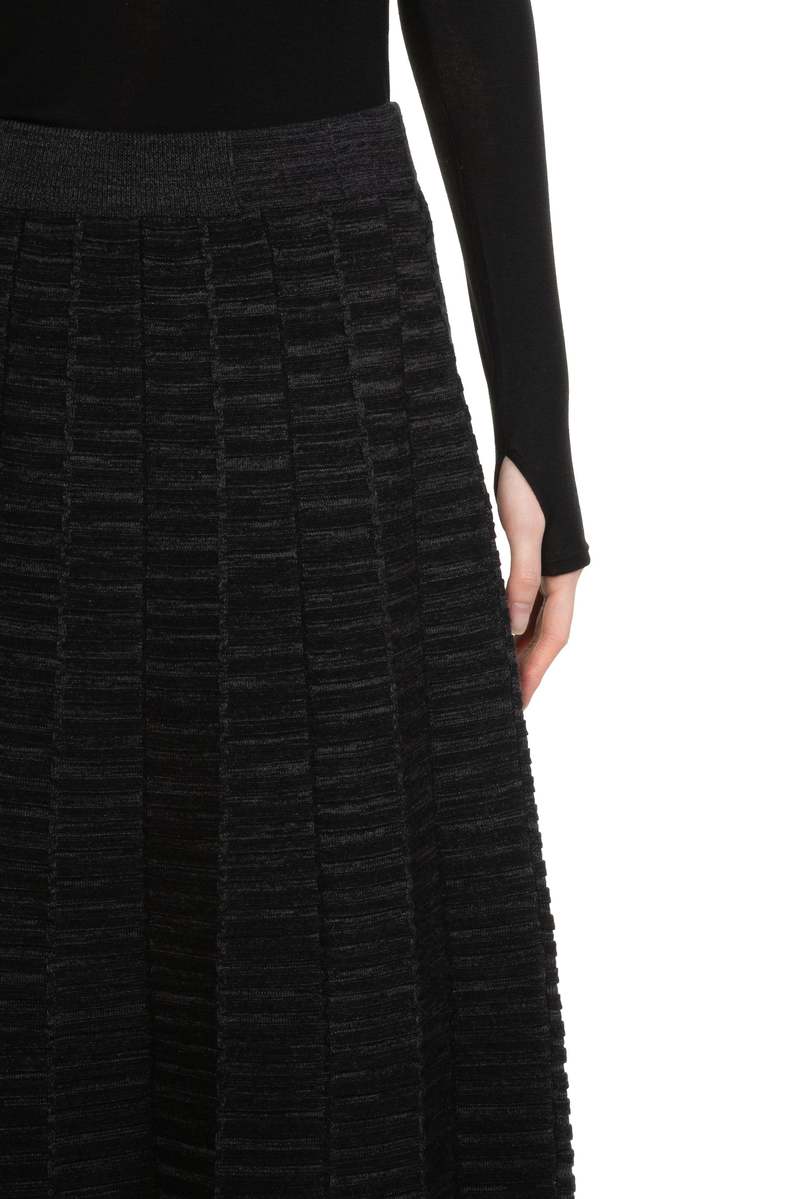 swaying/knit Pleated Textured Wool Skirt