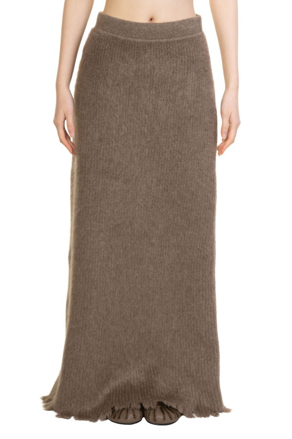 swaying/knit Tassel Trimmed Yak Wool Long Skirt