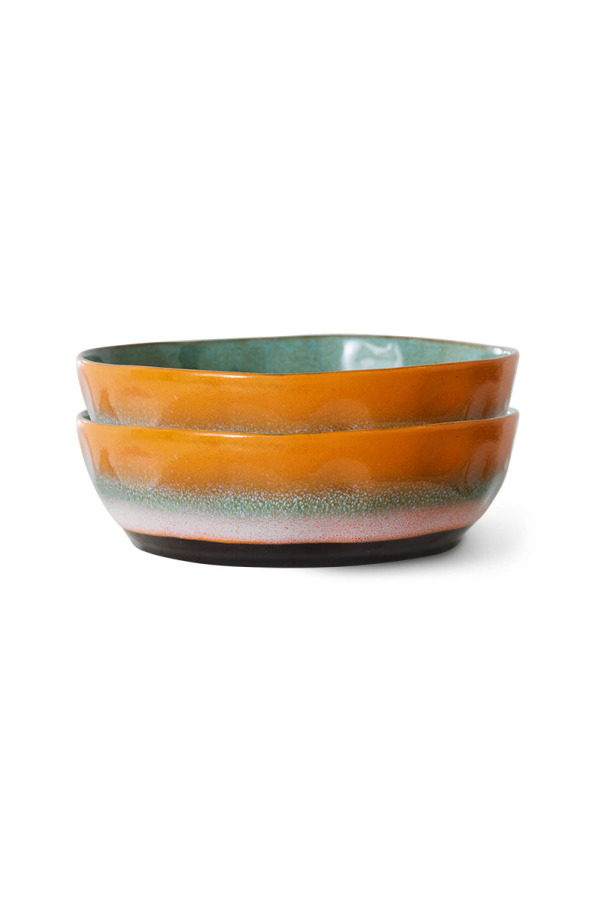HKliving 70s Ceramics Pasta Bowls - Golden Hour