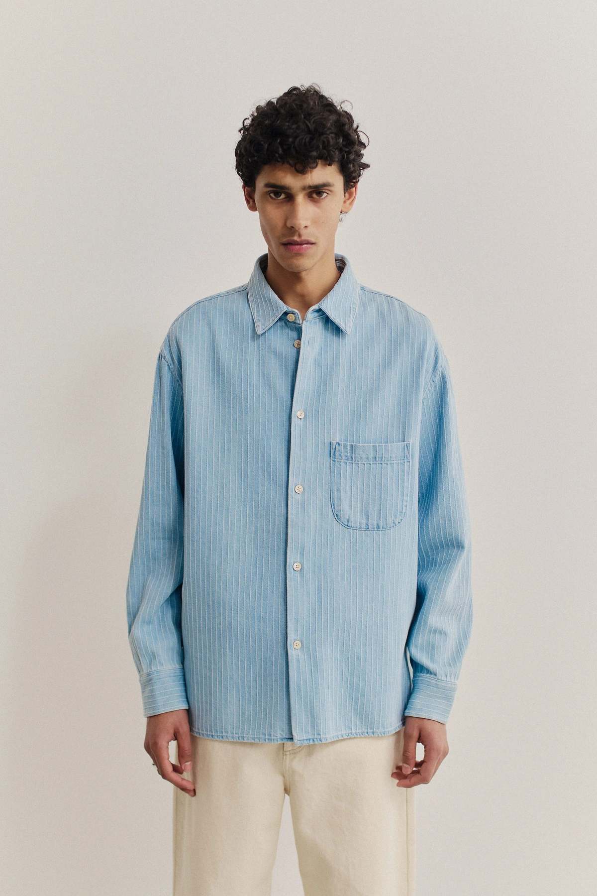 A Kind of Guise Gusto Shirt - Distressed Stripe Denim - Image 2 of 7