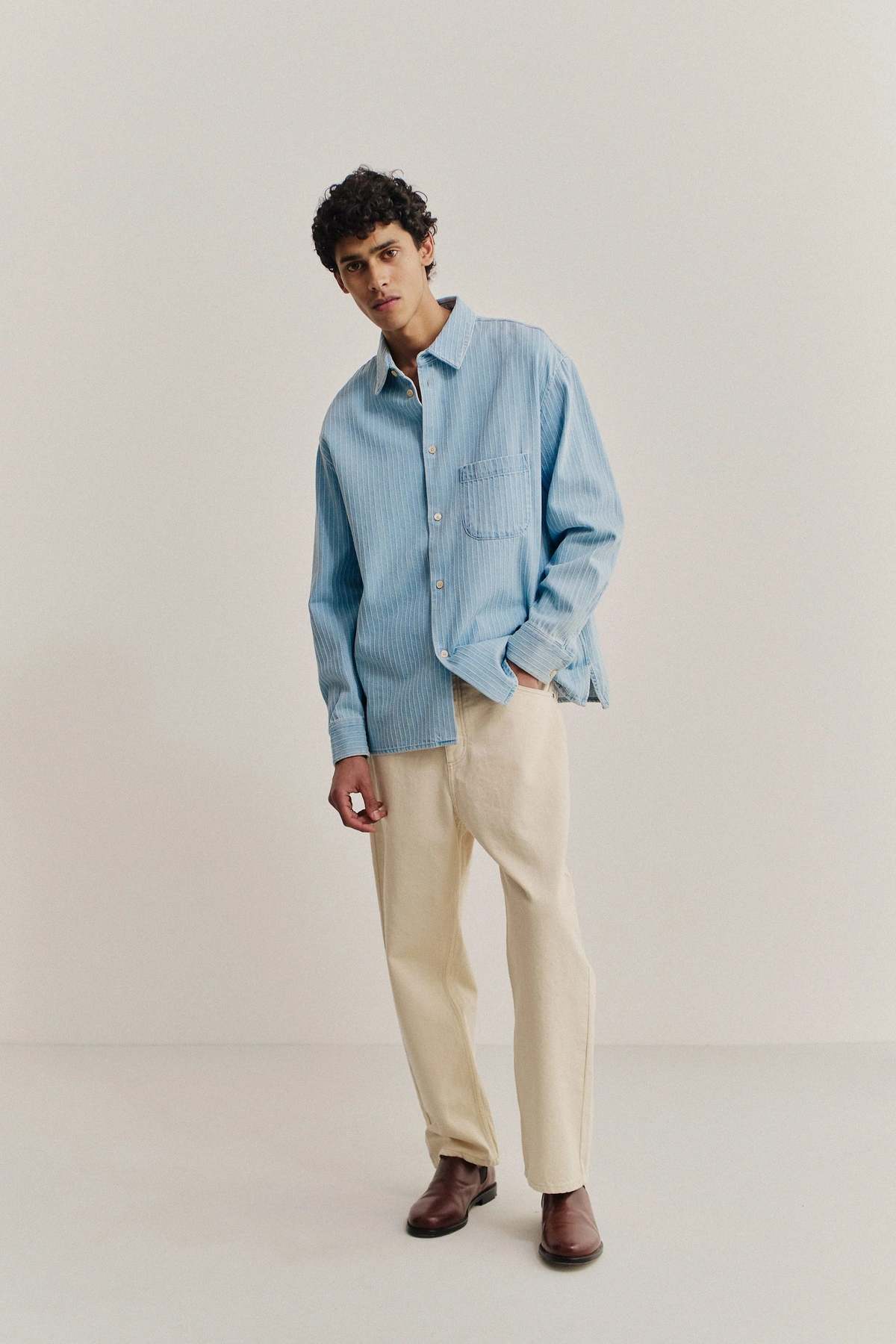 A Kind of Guise Gusto Shirt - Distressed Stripe Denim - Image 4 of 7