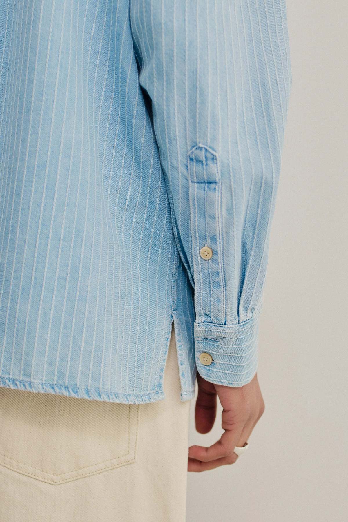 A Kind of Guise Gusto Shirt - Distressed Stripe Denim - Image 6 of 7
