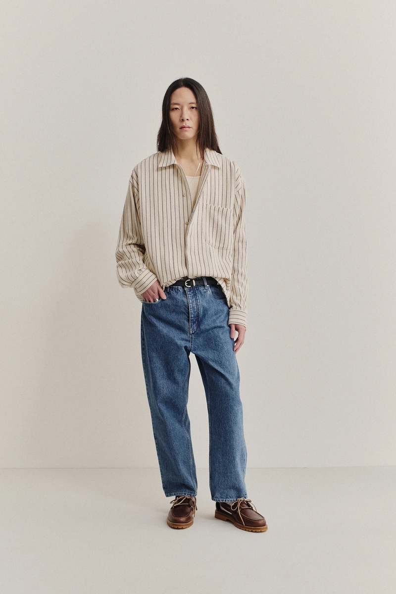 A Kind of Guise Rumba Shirt Blue Panama Stripe